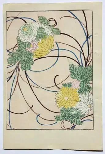 Kamisaka Sekka/Furuya Kôrin, Holzschnitt, Seite aus Shin Bijutsukai, Blumen 1901