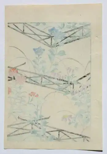 Kamisaka Sekka/Furuya Kôrin, Holzschnitt, Seite aus Shin Bijutsukai, Blumen 1901