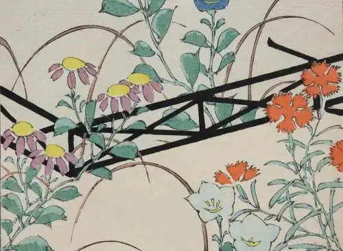 Kamisaka Sekka/Furuya Kôrin, Holzschnitt, Seite aus Shin Bijutsukai, Blumen 1901