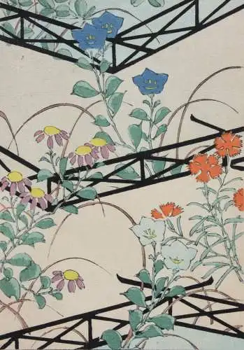 Kamisaka Sekka/Furuya Kôrin, Holzschnitt, Seite aus Shin Bijutsukai, Blumen 1901