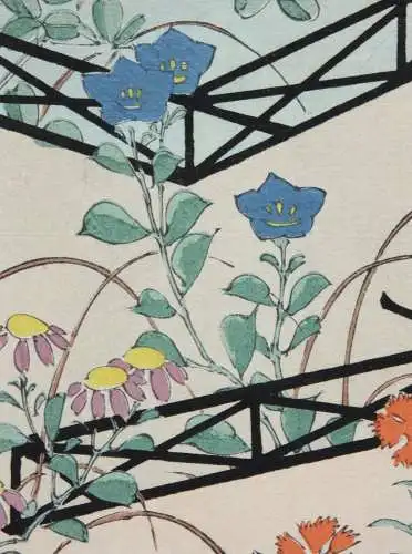 Kamisaka Sekka/Furuya Kôrin, Holzschnitt, Seite aus Shin Bijutsukai, Blumen 1901
