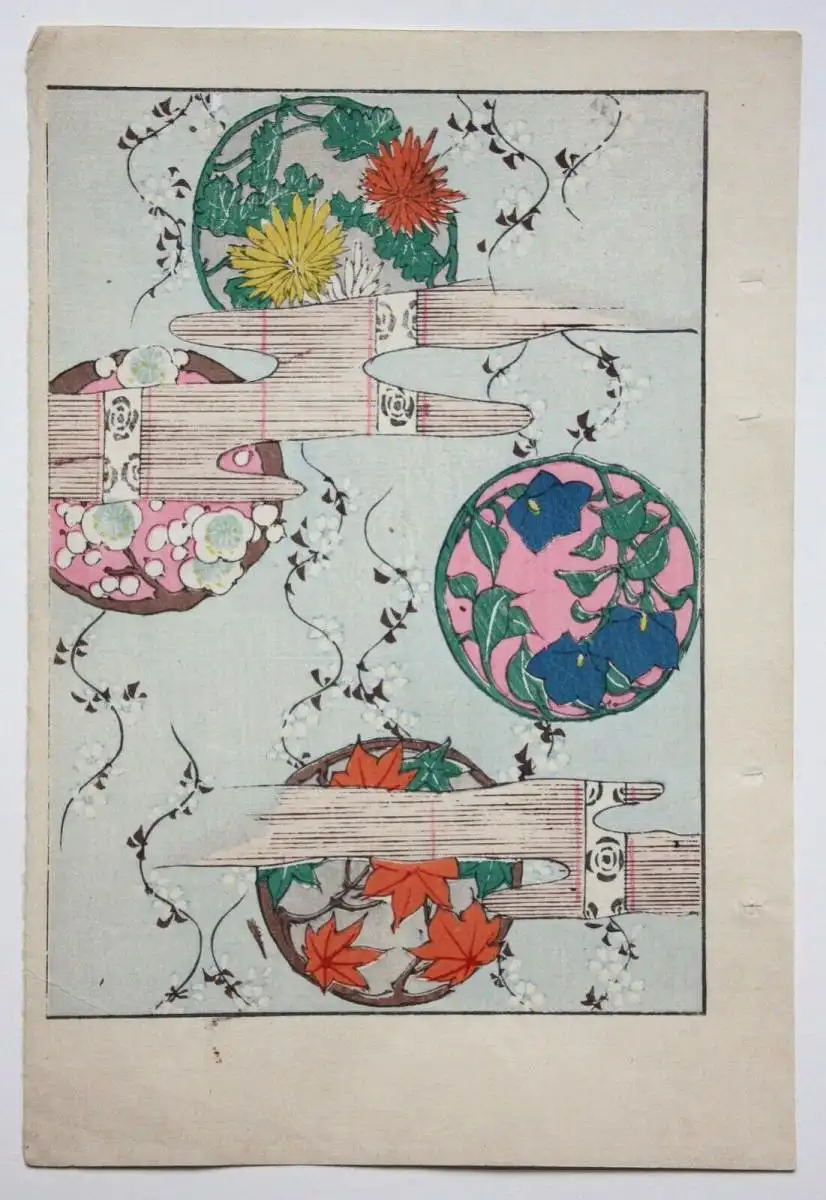 Kamisaka Sekka/Furuya Kôrin, Holzschnitt, Seite aus Shin Bijutsukai, Muster 1901 10