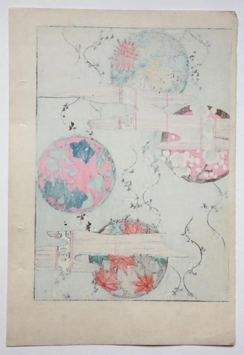 Kamisaka Sekka/Furuya Kôrin, Holzschnitt, Seite aus Shin Bijutsukai, Muster 1901 11