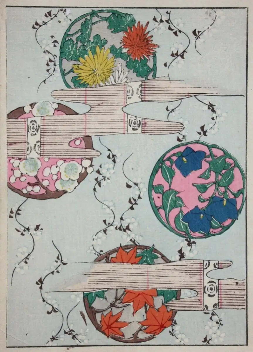 Kamisaka Sekka/Furuya Kôrin, Holzschnitt, Seite aus Shin Bijutsukai, Muster 1901 3