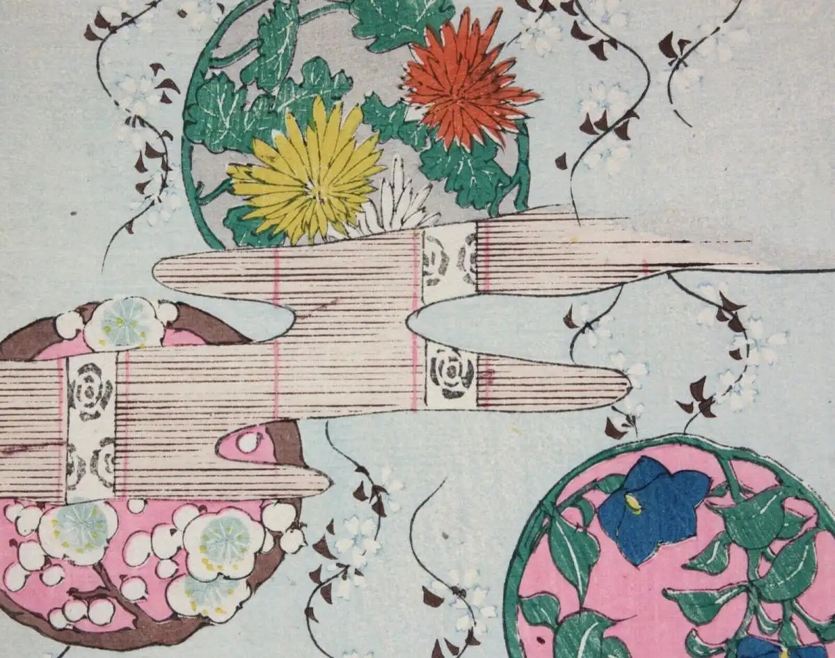 Kamisaka Sekka/Furuya Kôrin, Holzschnitt, Seite aus Shin Bijutsukai, Muster 1901 4