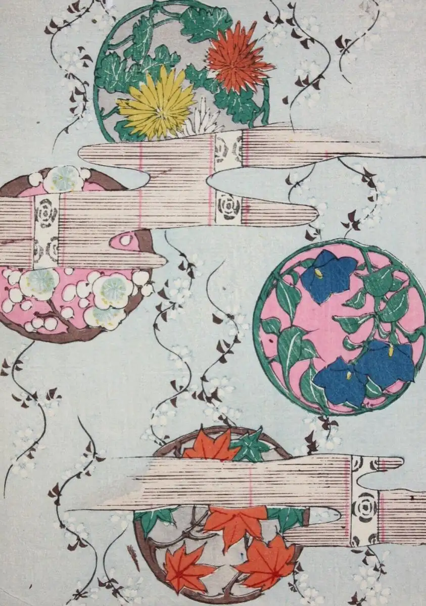 Kamisaka Sekka/Furuya Kôrin, Holzschnitt, Seite aus Shin Bijutsukai, Muster 1901 5