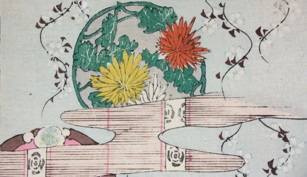 Kamisaka Sekka/Furuya Kôrin, Holzschnitt, Seite aus Shin Bijutsukai, Muster 1901 6