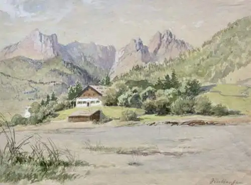 Garmisch-Partenkirchen, Werdenfelser Land Wettersteingebirge, Gouache 19./20. Jh