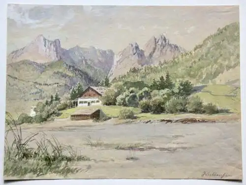 Garmisch-Partenkirchen, Werdenfelser Land Wettersteingebirge, Gouache 19./20. Jh