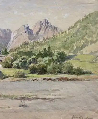 Garmisch-Partenkirchen, Werdenfelser Land Wettersteingebirge, Gouache 19./20. Jh