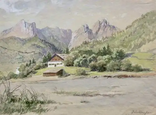 Garmisch-Partenkirchen, Werdenfelser Land Wettersteingebirge, Gouache 19./20. Jh