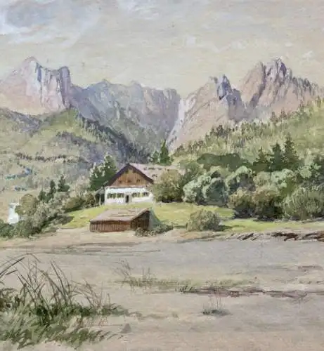 Garmisch-Partenkirchen, Werdenfelser Land Wettersteingebirge, Gouache 19./20. Jh