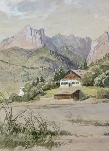 Garmisch-Partenkirchen, Werdenfelser Land Wettersteingebirge, Gouache 19./20. Jh