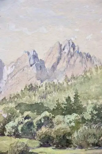 Garmisch-Partenkirchen, Werdenfelser Land Wettersteingebirge, Gouache 19./20. Jh