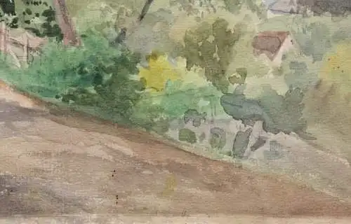 Blick auf die mittelalterliche Burg Hohenurach bei Bad Urach, Aquarell, 19. Jh.