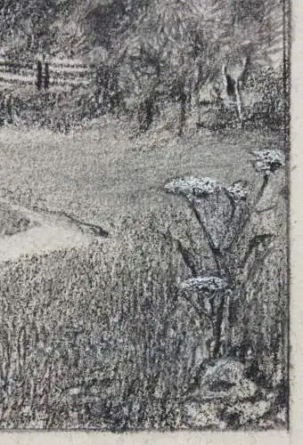 Anonymer Künstler, Zeichnung, sommerlicher Garten bei einem Gehöft, 1910