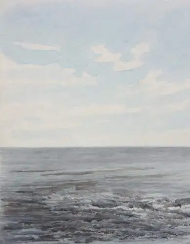 Weite Seenlandschaft mit einem Segelboot, Gouache, signiert "G. Weber", 1876