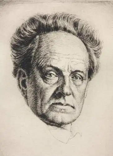 Werner Ernst A. Hoffmann (1881-1962), signierte Radierung, Gerhart Hauptmann