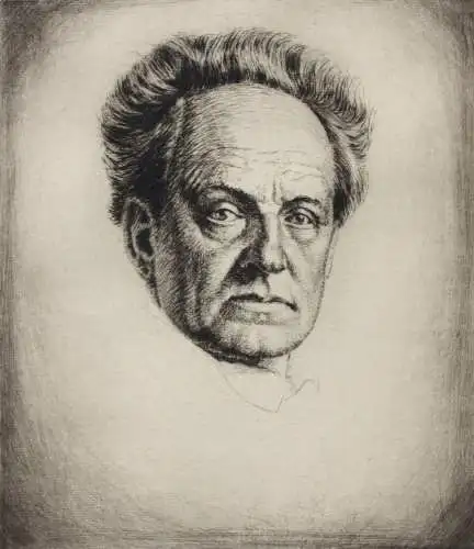 Werner Ernst A. Hoffmann (1881-1962), signierte Radierung, Gerhart Hauptmann