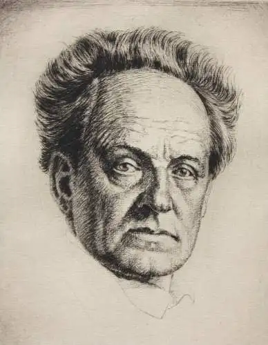 Werner Ernst A. Hoffmann (1881-1962), signierte Radierung, Gerhart Hauptmann