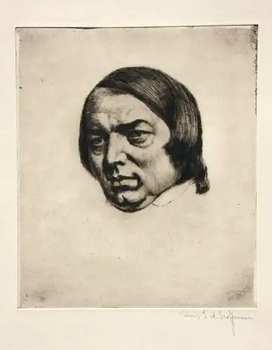 Werner Ernst A. Hoffmann (1881-1962) sign. Radierung, Komponist Robert Schumann