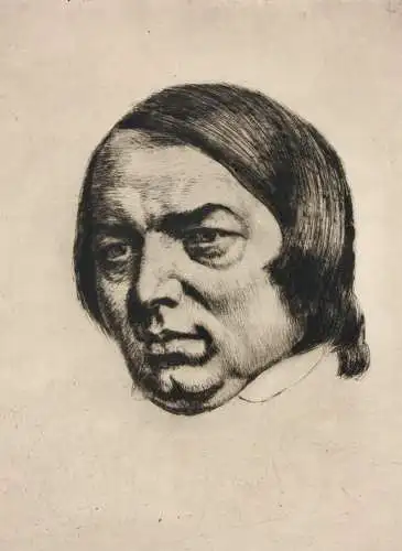 Werner Ernst A. Hoffmann (1881-1962) sign. Radierung, Komponist Robert Schumann