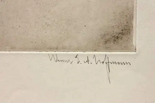 Werner Ernst A. Hoffmann (1881-1962) sign. Radierung, Komponist Robert Schumann