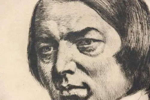Werner Ernst A. Hoffmann (1881-1962) sign. Radierung, Komponist Robert Schumann