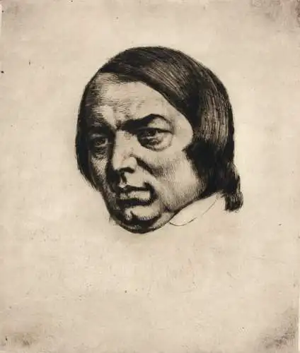 Werner Ernst A. Hoffmann (1881-1962) sign. Radierung, Komponist Robert Schumann