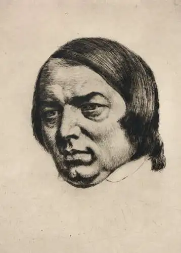 Werner Ernst A. Hoffmann (1881-1962) sign. Radierung, Komponist Robert Schumann