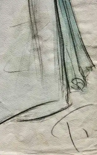 Teddy Rossi-Turai, monogrammiertes Aquarell Entwurf für ein elegantes Abendkleid