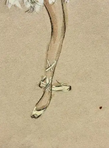 Teddy Rossi-Turai, monogrammiertes Aquarell, Ballerina, Entwurf für Ballett-Tutu