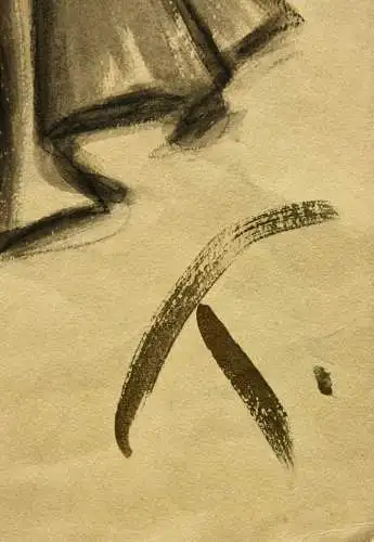 Teddy Rossi-Turai, monogrammiertes Aquarell, Entwurf für schwarzes Revue-Kostüm