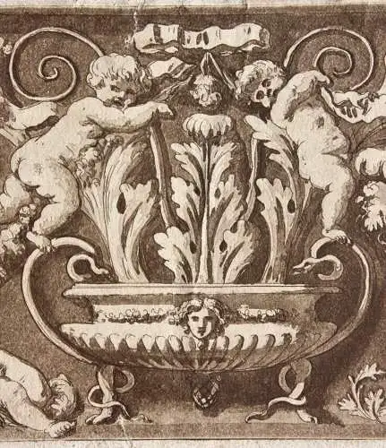 Jean Jacques Lagrenée (1739-1821), Aquatinta Radierung, Ornamentfries mit Putti