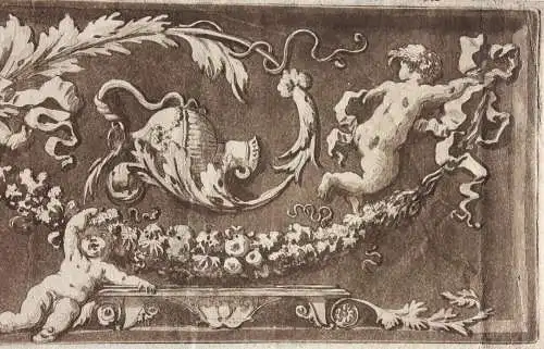 Jean Jacques Lagrenée (1739-1821), Aquatinta Radierung, Ornamentfries mit Putti