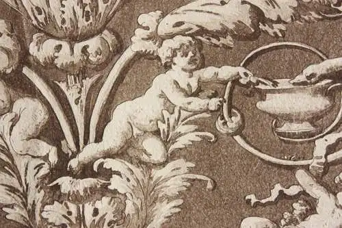 Jean Jacques Lagrenée (1739-1821), Aquatinta Radierung, Ornamentfries mit Putti