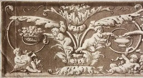 Jean Jacques Lagrenée (1739-1821), Aquatinta Radierung, Ornamentfries mit Putti