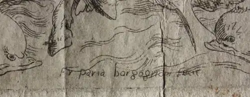 Paria Borgognon, Radierung, Fries eines mythologischen Festes, um 1645