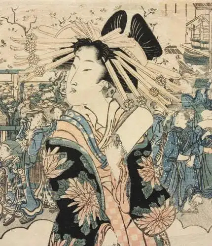 Katsukawa Shunsen (1762- ca. 1830), Nishiki-e, Ukiyo-e, Ôban, Yoshiwara