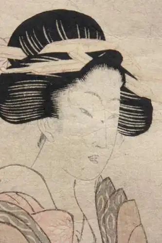 Kikugawa Eizan (1787-1867) Nishiki-e Ukiyo-e, Ôban, Kurtisane mit ihrer Dienerin