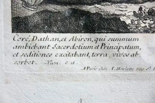 Jean II. Cotelle (1646-1708) Radierung "Der Aufruhr Korachs, Datans und Abirams"