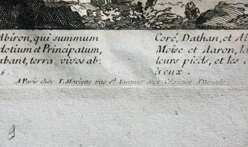 Jean II. Cotelle (1646-1708) Radierung "Der Aufruhr Korachs, Datans und Abirams"