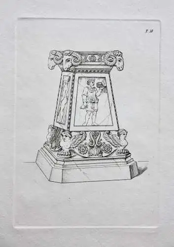 Henry Moses (um 1782 -1870) Kupferstich, antiker Altar aus Cavacippi, 1811