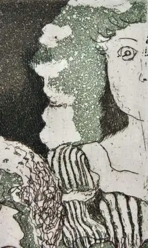 Anneke Pinckernelle (geb. 1928), signierte Farbradierung, "Puppen", 1981
