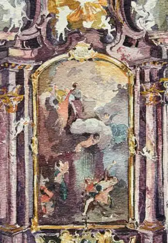 Barockaltar Anastasiakapelle, Benediktinerkloster Benediktbeuern, Aquarell, 1900