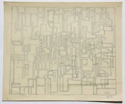 Heiner Malkowsky (1920-1988), monogrammierte Zeichnung, abstrakte Komposition