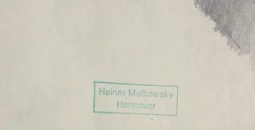 Heiner Malkowsky (1920-1988), Zeichnung, Nachlass-Stempel, abstrakte Komposition