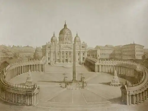 "Roma - Piazza di S. Pietro", Vintage Albuminabzug, Italien, um 1860/70