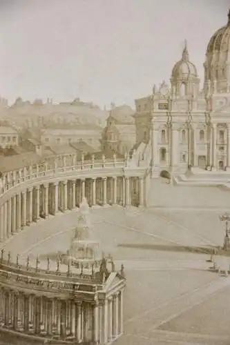 "Roma - Piazza di S. Pietro", Vintage Albuminabzug, Italien, um 1860/70