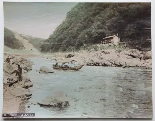 T. Fukasawa, handkolorierter Vintage Albuminabzug, Hozu Rapids, Japan, 1860-1890